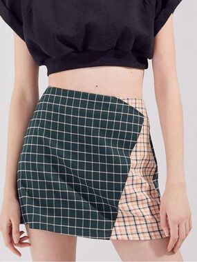 🌻BARELY WORN • UO • Mixed Plaid Mini Skirt •